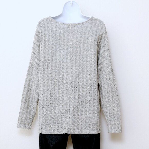 Gilli Oversized Scoop Neck Knit Sweater Gray Women Size L - Picture 2 of 8